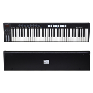 WORLDE Ballena Azul 61 teclado controlador MIDI USB portátil 61 teclas semipesadas 8 almohadillas retroiluminadas RGB pantalla LED con USB