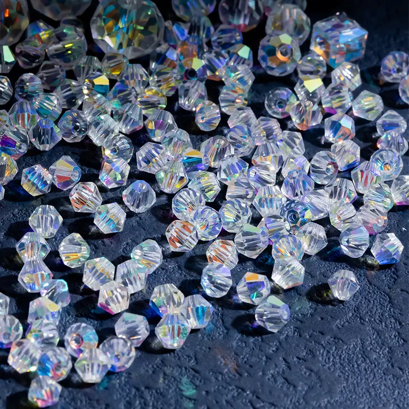 720 unids/bolsa hecha a mano DIY diamante en forma de cristal galvanizado juguete educativo cadena suelta vidrio submaterial cuentas para joyería