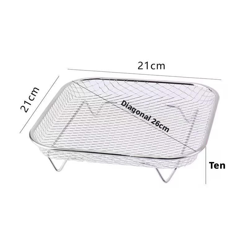 Cadre carré en acier inoxydable à une couche de 21 cm