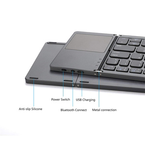 Teclado inalámbrico para tableta y teléfono móvil, teclado plegable de 3 niveles, 2022