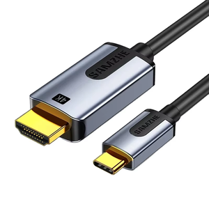 SAMZHE USB C至HDMI电缆8k型HDMI迅雷3适配器适用于苹果笔记本三星银河S10/S9华为c型至HDMI - Product Image 1