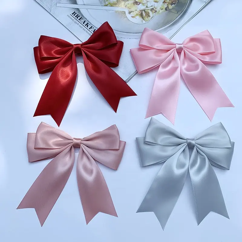 2.5CM Wine Red Hand Knot Printing LOGO Binding Bow Knot Wine Bottle Gift Decoration Bow Knot Ribbon