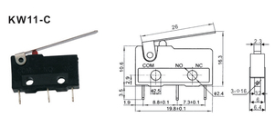マイクロスイッチM57 KW11-C 2015 3 PCB端子CE CQC - Product Image 2