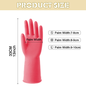 Gants en <span class=keywords><strong>Latex</strong></span> à manchette droite <span class=keywords><strong>13</strong></span> pouces de <span class=keywords><strong>long</strong></span> ménage nettoyage diamant poignée anti-dérapant pour cuisine vaisselle - Product Image 6