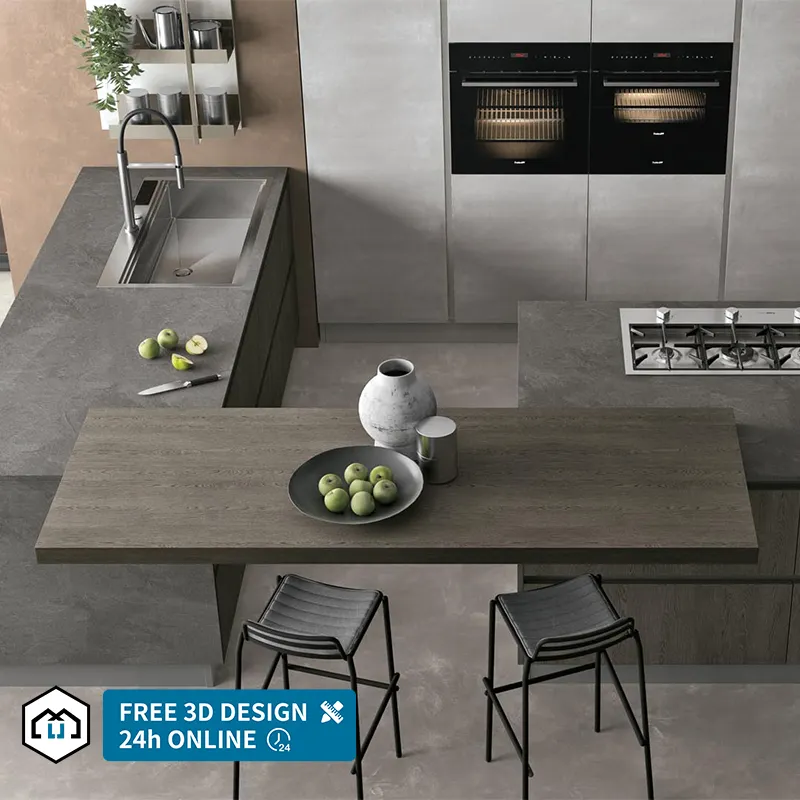 Wet Dry Integrated Modular Furniture Kitchen