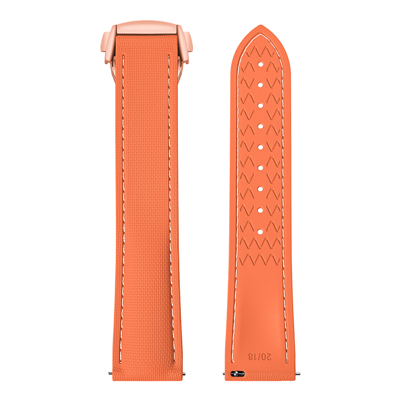 Orange (ligne blanche)-boucle en or rose