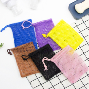 6 warna nilon Afrika tas sabun pembersih tas untuk sabun Bar dengan penutup tali serut kantong jala untuk pengelupasan - Product Image 2