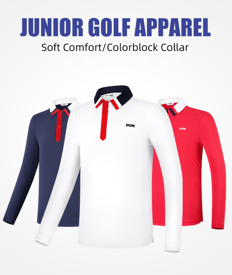 PGM KIDS YF454 golf polo shirts oem custom logo plain children golf