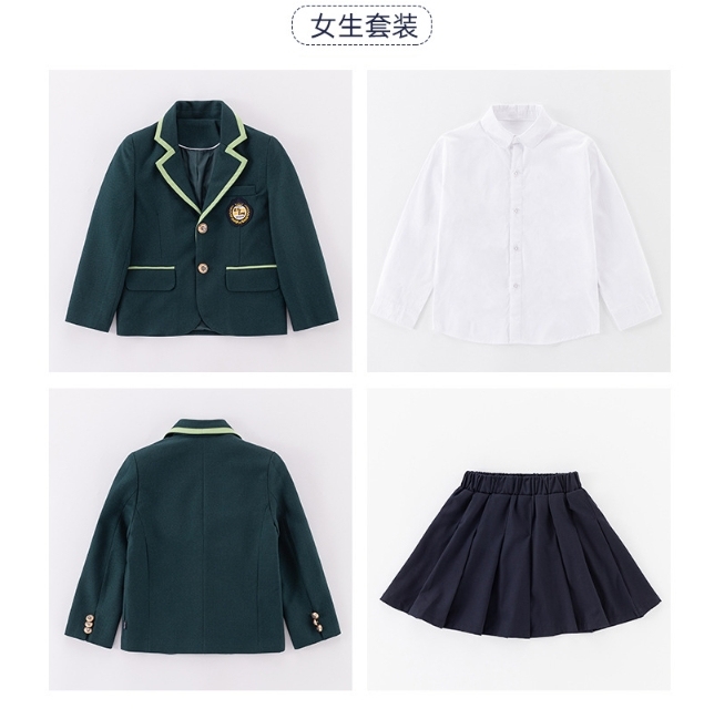 Conjunto de 3 piezas para niña, color verde.