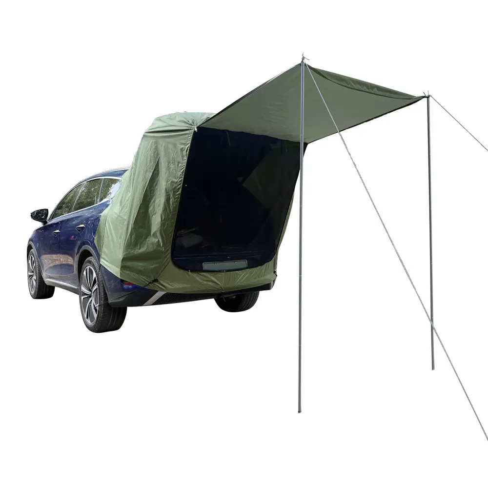 Tenda da campeggio per esterni a baldacchino antipioggia da tetto per auto con tenda posteriore da campeggio