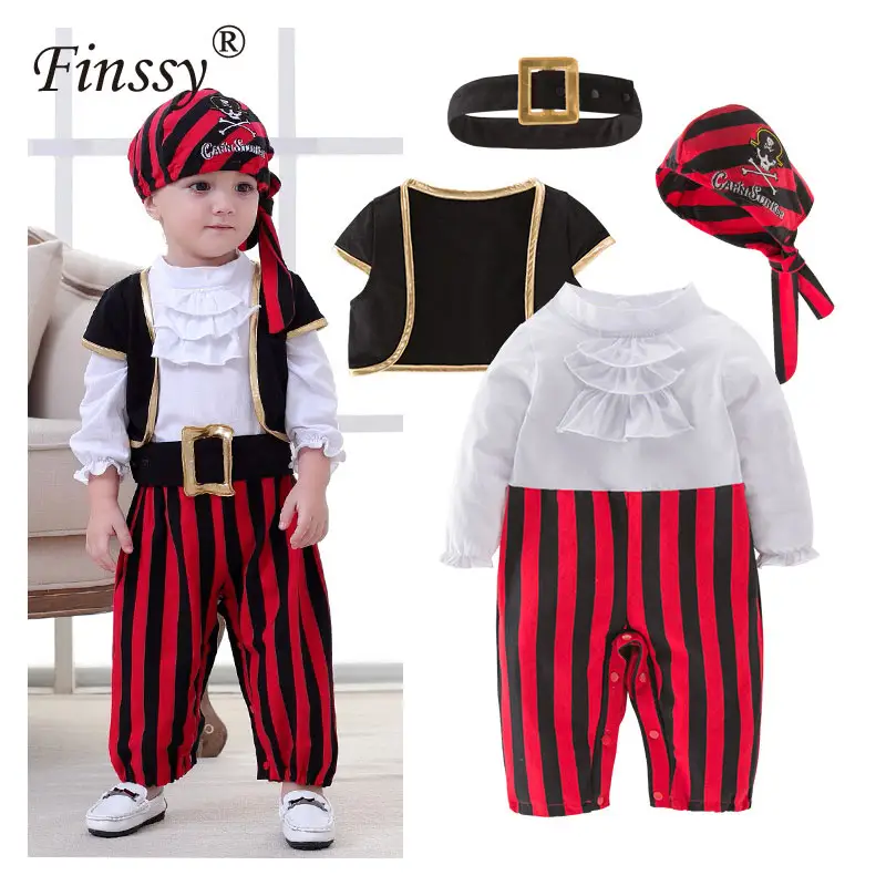 Pirati dei Caraibi Cosplay Costume per il Bambino Dei Ragazzi Del Partito Vestiti del Pirata Capitano per Costumi di Natale di Halloween per I Bambini