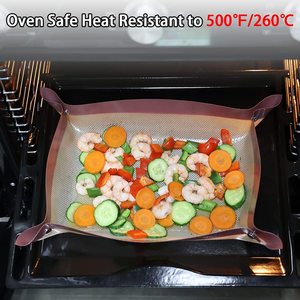 16.5&quot; X 11.6&quot; <strong>No</strong> Leak Silicone Pad Corners Clip up Equipped with Buttons <strong>Baking</strong> Mat, Food Mat, Oven <strong>Baking</strong> Pan <strong>Easy</strong> to Clean - Product Image 6