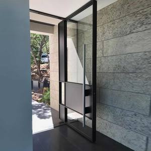 CBMmartヴィラブラッククラシックシングルダブルメイン高級ガラスフロントエントリーアーチトップ錬鉄製ドア - Product Image 2