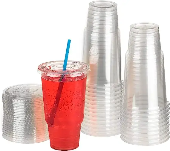 Tazza di plastica PP 30 32 40 44 51 Oz bicchieri di plastica trasparente con coperchi tazze da caffè grandi