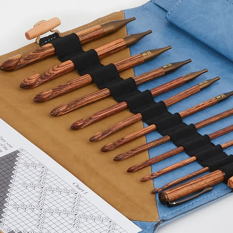 Knitpro-agujas de tejer intercambiables de madera, conjunto de ganchillo, aguja grande de tejer