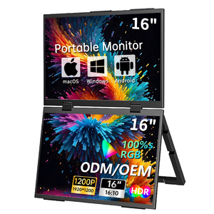 16 inch đôi màn hình 100% srg8 gấp xoay Loại-C thấp ánh sáng màu xanh hiển thị Màn hình Kép màn hình di động - Product Image 1