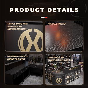 Chất Lượng Cao Cấp Gỗ Bàn Rèn Sắt Công Nghiệp Phong Cách Cho Rượu Vang Thanh Nếm Phòng Quầy <span class=keywords><strong>Bar</strong></span> - Product Image 3