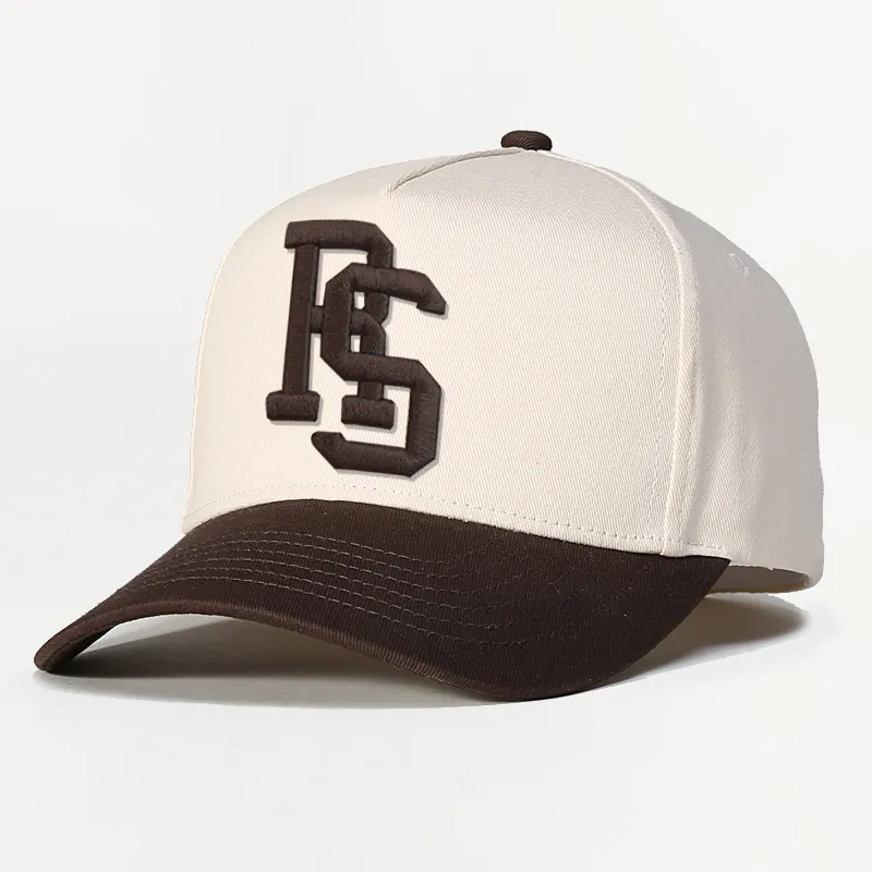 Personalizado de algodón de 5 paneles A marco bordado nuevo Snap Back personalizado fitness sombreros Logo hombres sombreros de gorra de béisbol en dos tonos