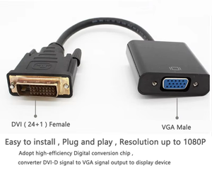 OEM Full 1080P <strong>DVi</strong> <strong>VGA</strong> Converter Video Adapter Cable for Computer Monitor Projector Male Female Frequency Splitters Converters - Product Image 2