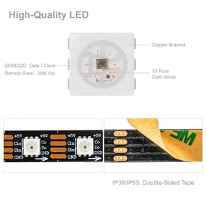 Indirizzabile singolarmente APA102 SK9822 30 60 96 144 LED/m doppia linea dati RGB lampada a LED Smart Light 5V 5050 RGB striscia - Product Image 3