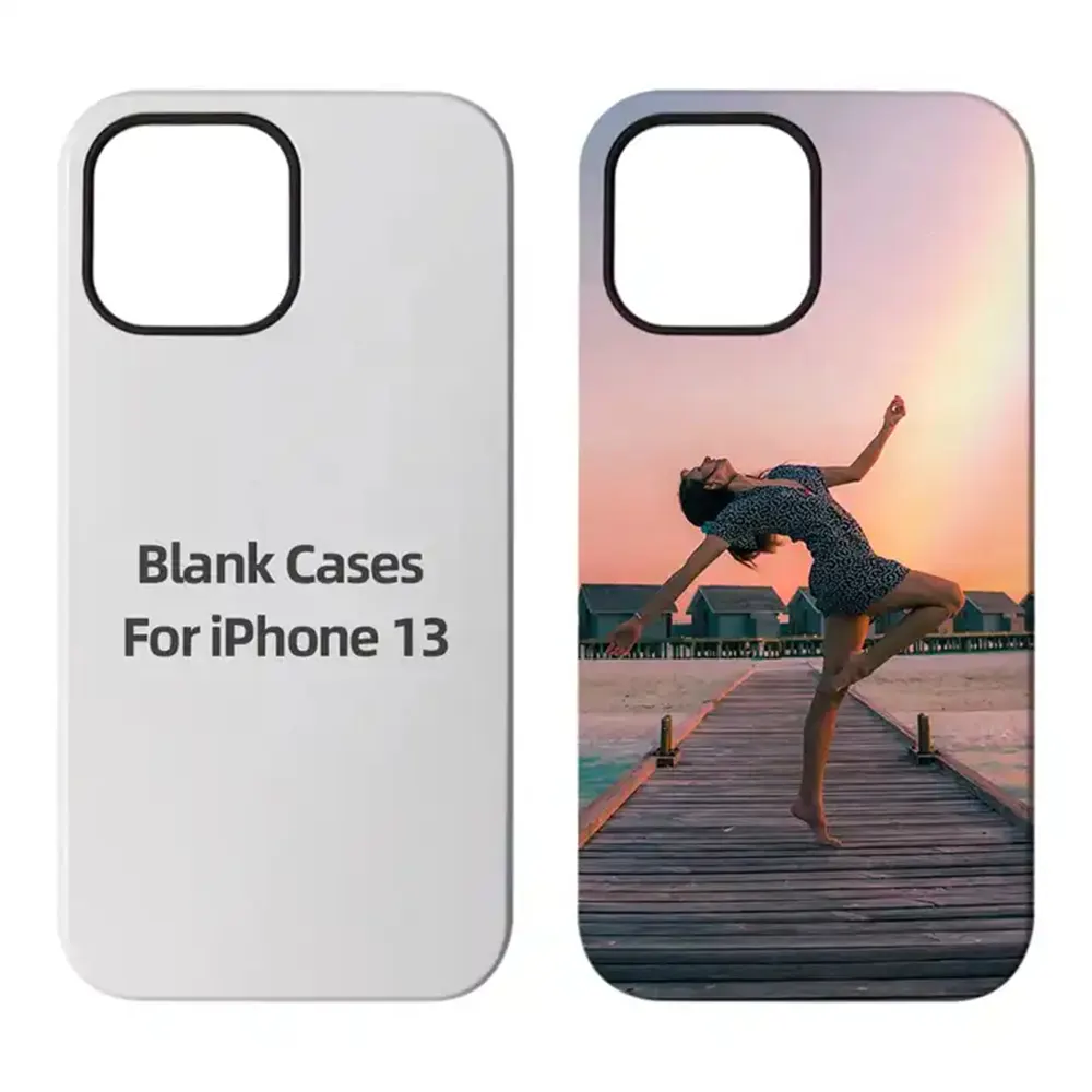 2D 3D thăng hoa khoảng trống điện thoại trường hợp đối với iPhone 14 13 Pro Max PC TPU Fasion đầy màu sắc DIY nổi chống sốc điện thoại di động Cover quay lại