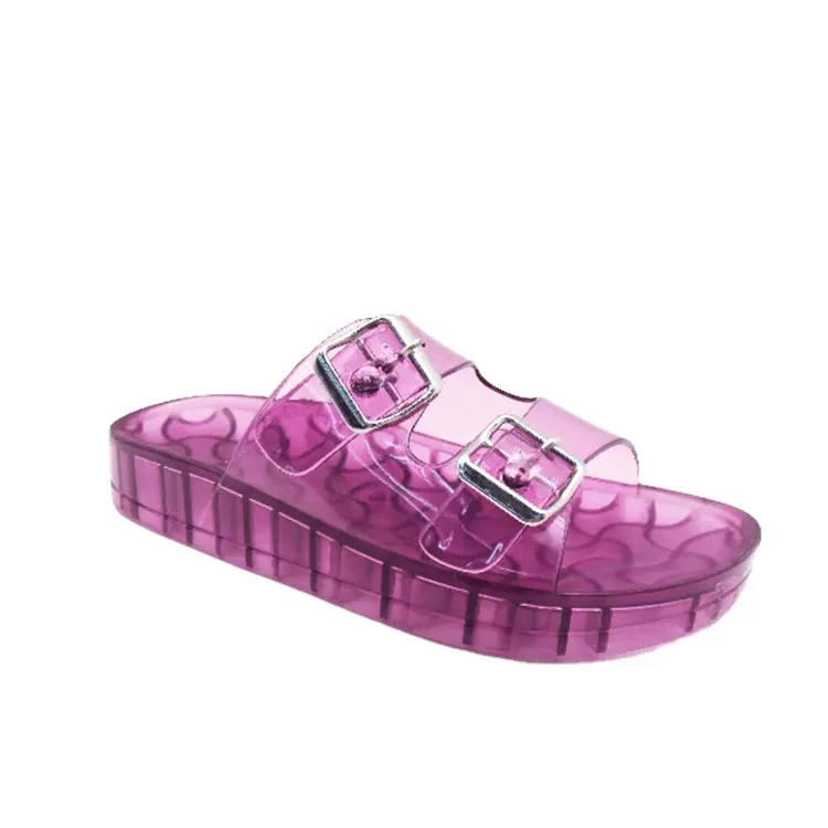 Moda elegante de mujeres jalea deslizamiento zapatilla Venta caliente zapatos de gelatina 2021 nuevo estilo sandalias zapatillas de mujer verano unisex