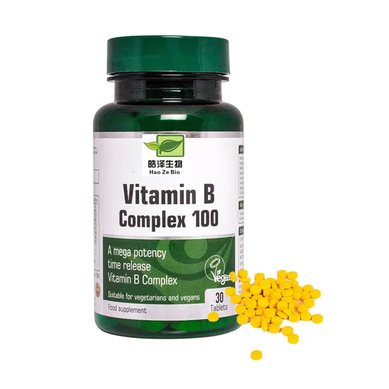 Suplementos alimenticios saludables Vitamina B1 B6 B12 tabletas Cápsulas de complejo de vitamina B Tabletas
