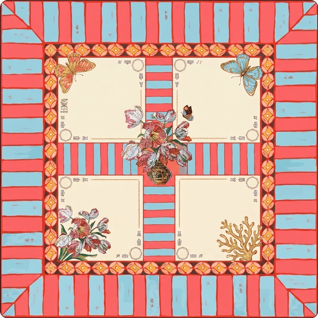 Coral & Sky Blue
