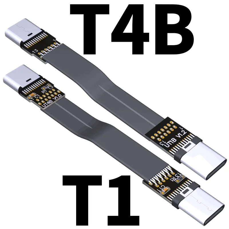 Shield FPV USB 3.1 Type C vers Type C Câble d'extension Adaptateur 90 degrés Ruban FPC Câble plat USB C 3A 10Gbps Blindage EMI