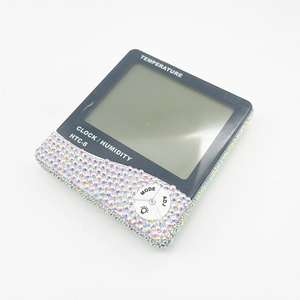 Bán Buôn Kim Cương HTC-8 Nhiệt Kế Bàn Clockwall Gắn Thời Gian Lịch Hộ Gia Đình Kỹ Thuật Số Nhiệt Độ Đo Độ Ẩm Meter - Product Image 1