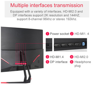 24&quot; 27&quot; 32&quot; DP <strong>Input</strong> 2k 144hz Curved Gaming Led <strong>Computer</strong> <strong>Monitor</strong> 1ms