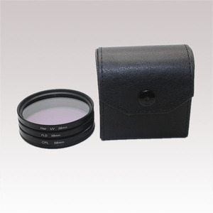 Filtro de cámara/Kit de filtro de lente de cristal multicapa digital 58mm, filtro UV, filtro CPL polarizado y FLD con bolsa de filtro