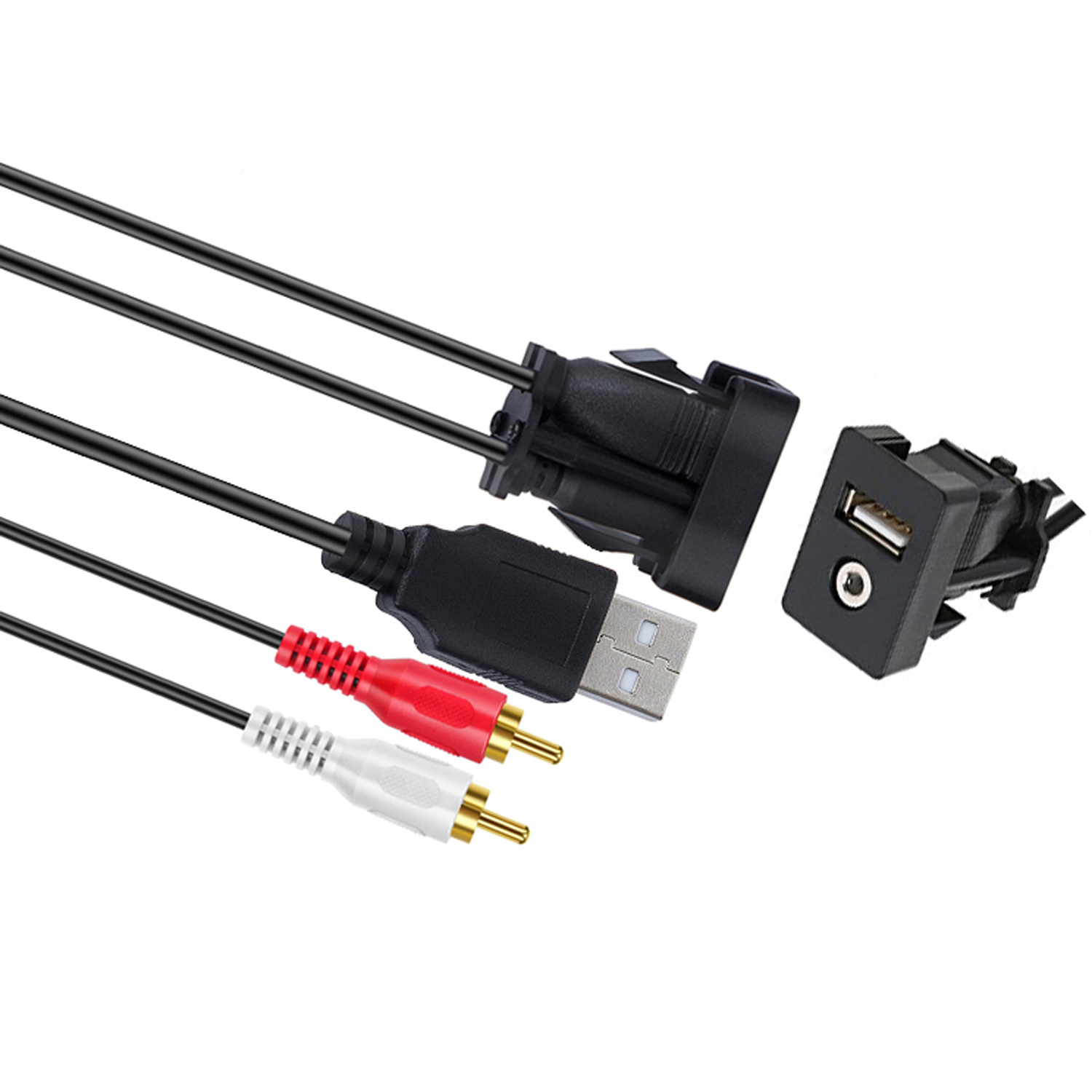 USBAUXF-2RCA