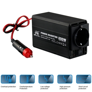 200W改进型正弦波直流至交流逆变器，12V/24v输入，220V输出，用于太阳能系统的汽车和家用电源逆变器，50/60Hz