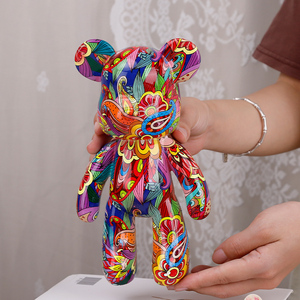 Redeco Đầy Màu Sắc Graffiti Gấu Bức Tượng Pop Nghệ Thuật Bóng Con Chó Đồ Trang Trí Dachshund Tác Phẩm Điêu Khắc Nhựa Động Vật Bức Tượng Nhỏ Cho Hiện Đại Nhà - Product Image 1