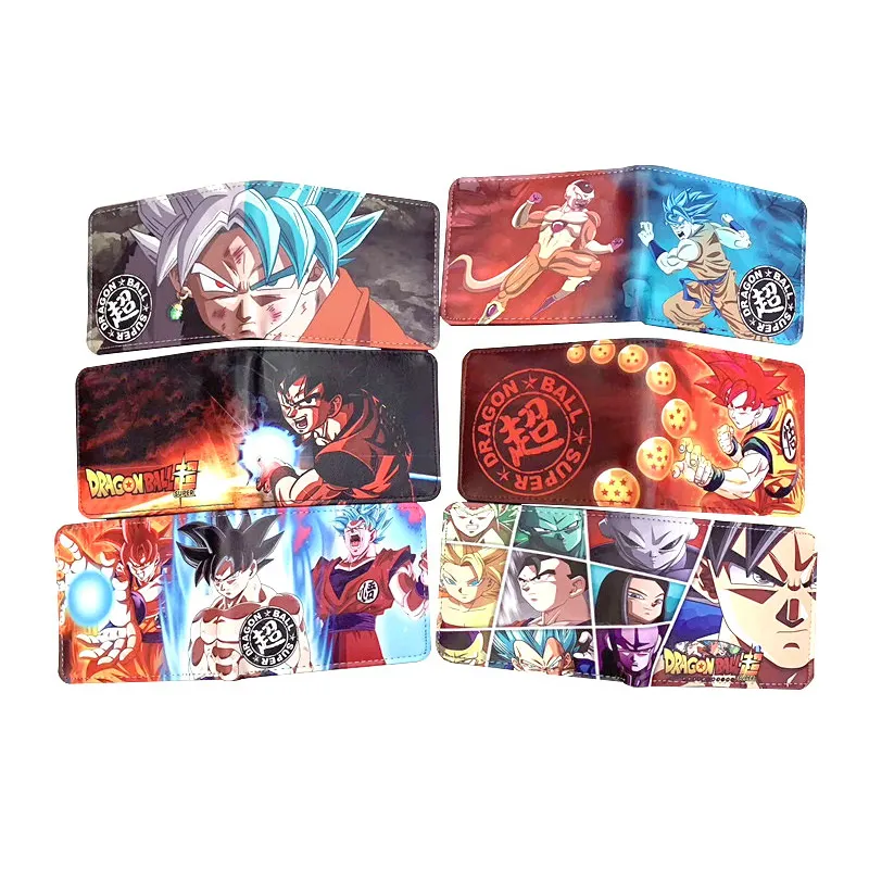 Vendita calda di alta qualità cartone animato Anime portamonete Dragon Ball portafoglio corto in pelle PU