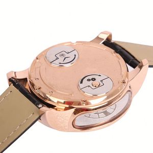 Erkekler için moda Retro çift taraflı iskelet dönen izle erkek iş kol saati - Product Image 5