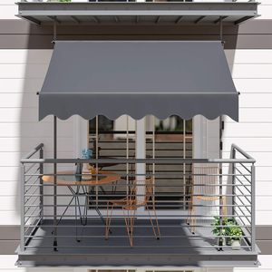 Hiçbir sondaj gerekli çelik çerçeve ve Polyester malzeme posta sipariş ambalaj için el krank kelepçe tente ile Modern balkon tente - Product Image 4