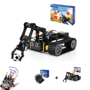 4WD Tank Robot Arm Sensing Gloves Kit Fernbedienung IoT Starter Programmierung ESP32 mit für Arduino IDE für Robotik-Enthusiasten