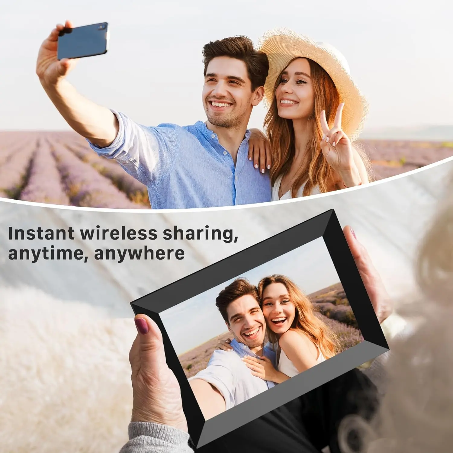 10.1 인치 WiFi 디지털 사진 프레임 32GB IPS 터치 스크린 자동 회전 슬라이드 쇼 Uhale 앱을 통해 원격으로 사진 공유