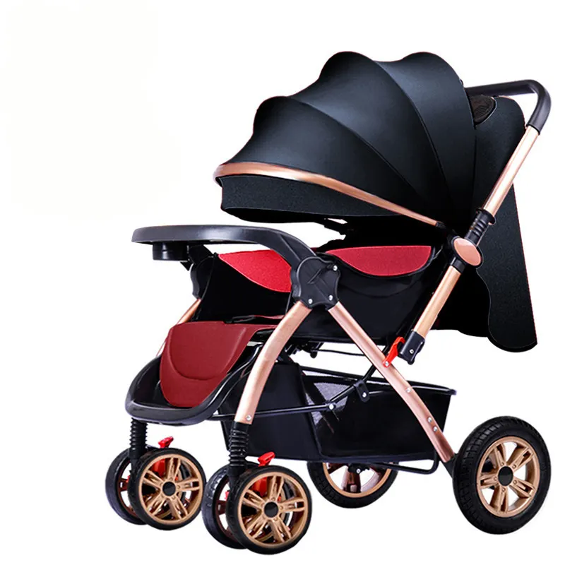 Juego completo de sombrilla giratoria de dos vías para bebé, paraguas ligero para silla de bebé, mecanismo plegable para cama de 8 meses, venta al por mayor