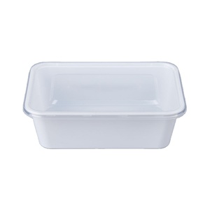 出厂价格PP矩形容器塑料白色PP托盘外卖食品包装 - Product Image 2