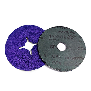 Dụng cụ mài mòn 4inch Màu tím Gốm Tròn lỗ chéo lỗ nhựa sợi đĩa cho Hàn Mài, vát và <span class=keywords><strong>deburring</strong></span> kim loại - Product Image 1