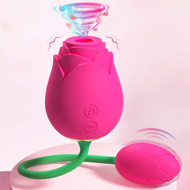 Vibrador em forma de rosa para mulher, brinquedo sexual erótico tipo ovo vibrador e lambedor de rosas, em formato de ovo