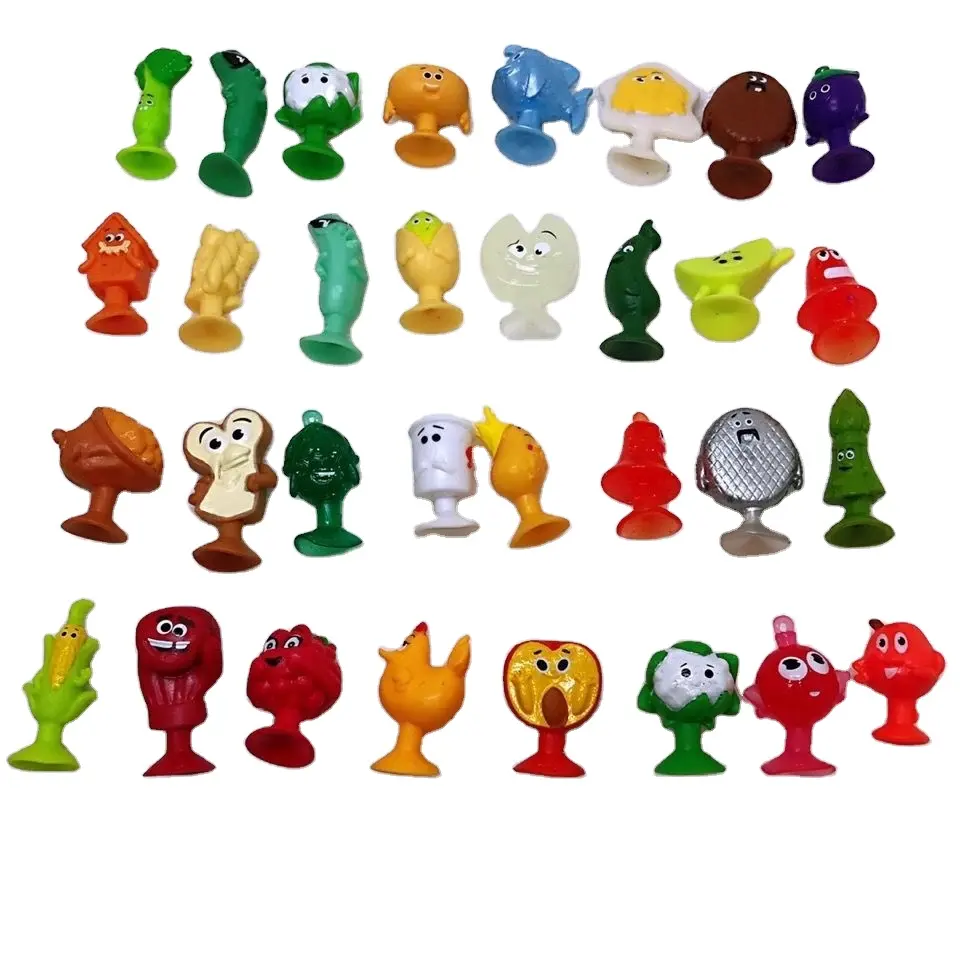 Vegetable fruits toys Cartoon Animals toys stikeez soft pvc Action Figures with Sucker Mini doll Suction Cup toys models