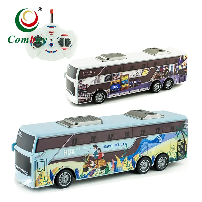 Ônibus da cidade de dinossauro modelo de carro de brinquedo escala 1/32 mini RC controle remoto
