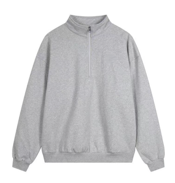 Chaqueta gris con cremallera de 1/4