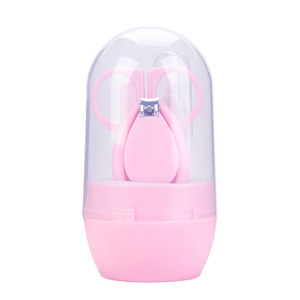 Set di 4 pz/set per la cura delle unghie del bambino simpatico cartone animato forbici per neonati tagliaunghie quotidiano guscio per unghie Kit per Manicure
