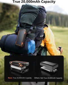 20000mAh Solar Power Bank with PD 18W QC 3.0 Quick Charge 5 <strong>Output</strong> &amp; <strong>Input</strong> IP65 Waterproof Built-in Bright Flashlights - Product Image 4