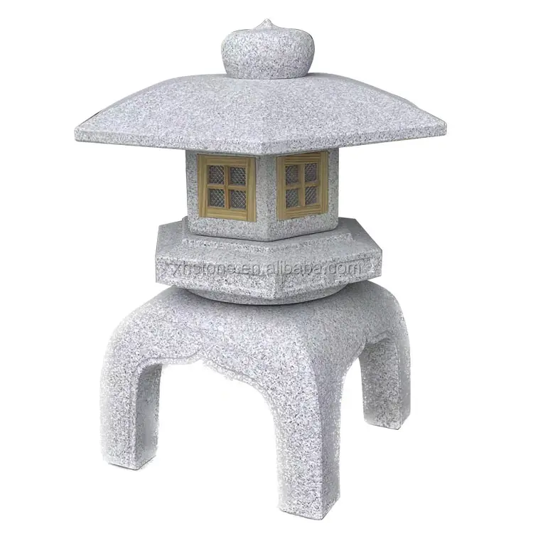 Décoratif de Jardin Japonais en Pierre de Granit Naturel Sculpté Grandes Pagodes Lanterne Ornements KODAI YUKIMI